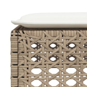 Tuinkruk met kussen 63,5x56x32 cm poly rattan beige 7