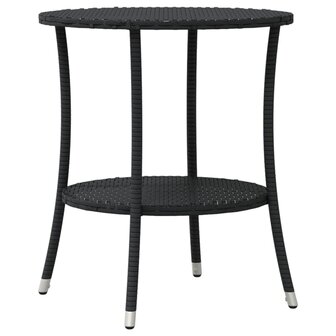 3-delige Bistroset met kussens poly rattan zwart 8