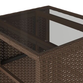3-delige Bistroset met kussens poly rattan bruin 9