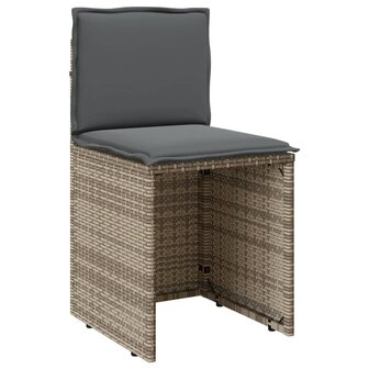 3-delige Bistroset met kussens poly rattan beige 6