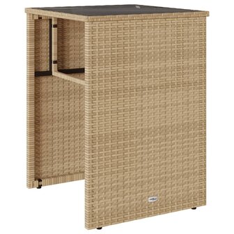3-delige Bistroset met kussens poly rattan beige 4
