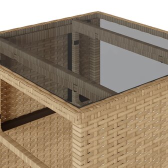 3-delige Bistroset met kussens poly rattan beige 9