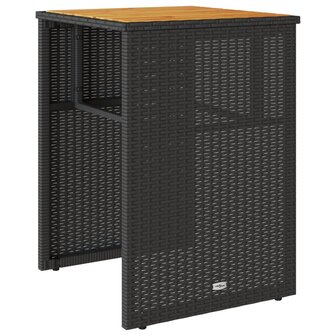 3-delige Bistroset met kussens poly rattan zwart 4