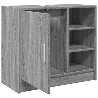 Wastafelkast 63x29x55 cm bewerkt hout grijs sonoma eikenkleurig 5