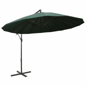 Zweefparasol met aluminium paal 3 m groen 2