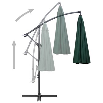 Zweefparasol met aluminium paal 3 m groen 4
