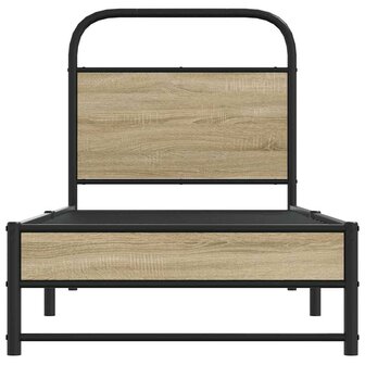 Bedframe zonder matras bewerkt hout gerookt eiken 75x190 cm 5