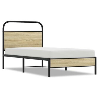 Bedframe zonder matras bewerkt hout sonoma eikenkleur 75x190 cm 2