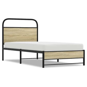 Bedframe zonder matras bewerkt hout sonoma eikenkleur 75x190 cm 2