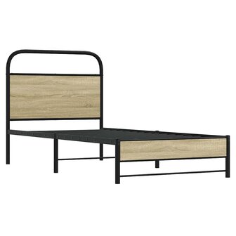Bedframe zonder matras bewerkt hout sonoma eikenkleur 75x190 cm 3