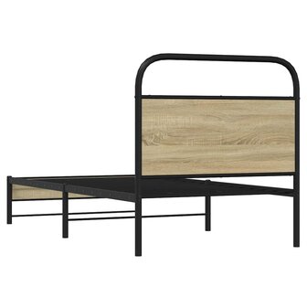 Bedframe zonder matras bewerkt hout sonoma eikenkleur 75x190 cm 7