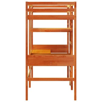 Hoogslaper zonder matras massief grenenhout wasbruin 90x190 cm 6