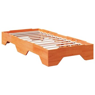 Bedframe zonder matras stapelbaar wasbruin 75x190 cm hout 3