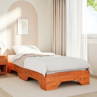 Bedframe zonder matras stapelbaar wasbruin 75x190 cm hout 4