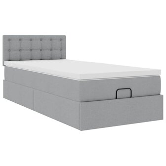 Bed met matras 90x200 cm stof lichtgrijs 6
