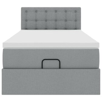 Bed met matras 90x200 cm stof lichtgrijs 7