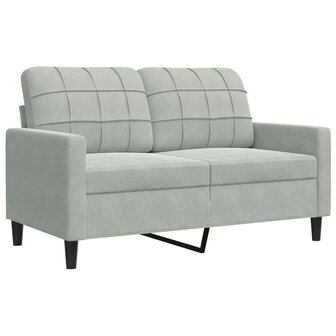 2-delige Loungeset met kussens fluweel lichtgrijs 4