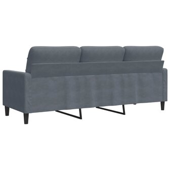 Driezitsbank 180 cm fluweel donkergrijs 6