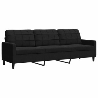 Driezitsbank 210 cm fluweel zwart 2