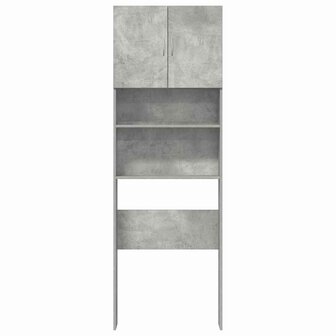 Wasmachinekast 64x24x190 cm bewerkt hout betongrijs 5