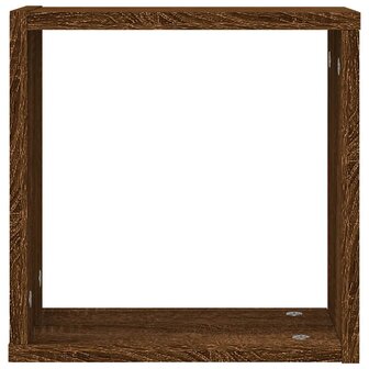 Wandrekken kubus 2 st 30x15x30 cm gerookt bruin eiken 6