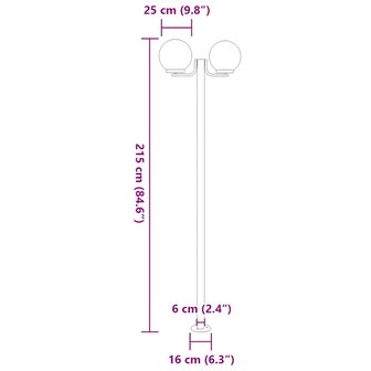 Buitenvloerlampen 3 st 215 cm roestvrij staal zilverkleurig 7