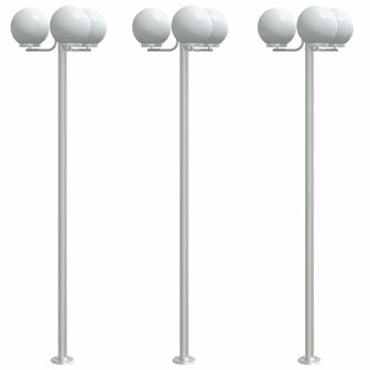 Vloerlamp voor buiten 2 st 215 cm roestvrij staal zilverkleurig 2