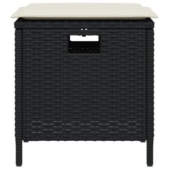 5-delige Tuinset met kussens poly rattan zwart 4