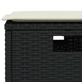 5-delige Tuinset met kussens poly rattan zwart 5