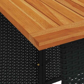 5-delige Tuinset met kussens poly rattan zwart 6