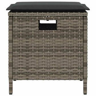 5-delige Tuinset met kussens poly rattan grijs 3