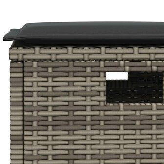 5-delige Tuinset met kussens poly rattan grijs 5