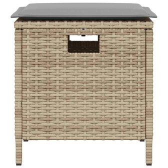 5-delige Tuinset met kussens poly rattan beige 3
