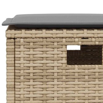 5-delige Tuinset met kussens poly rattan beige 5