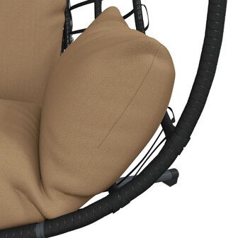 Hangstoel met standaard rattan en staal taupe 7