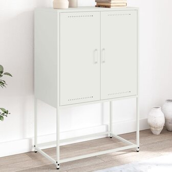 Hoge kast 68,5x38,5x107 cm staal wit 1