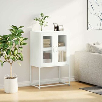 Hoge kast 68x39x107 cm staal wit 3