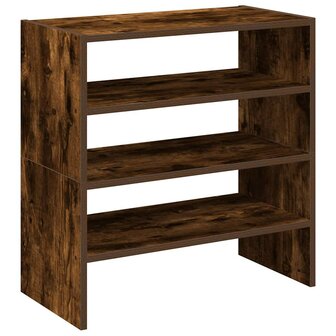 Schoenenrekken 2 st stapelbaar 60x30x30,5 cm gerookt eikenkleur 6