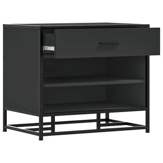 Schoenenbank 60x40x53,5 cm bewerkt hout en metaal zwart 7
