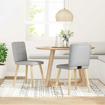 Eetkamerstoelen 2 st stof wolk grijs 2