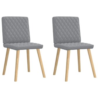 Eetkamerstoelen 2 st stof lichtgrijs 2