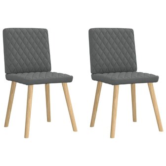 Eetkamerstoelen 2 st stof donkergrijs 2