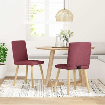 Eetkamerstoelen 2 st stof wijnrood 1