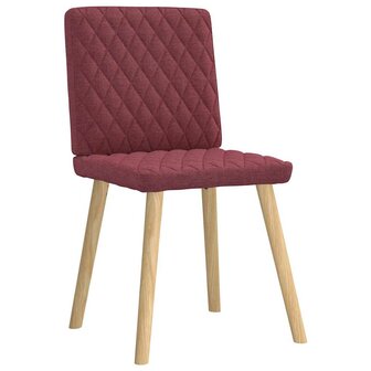 Eetkamerstoelen 2 st stof wijnrood 4