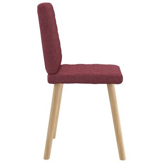 Eetkamerstoelen 2 st stof wijnrood 5