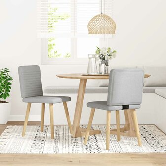 Eetkamerstoelen 2 st stof wolk grijs 2