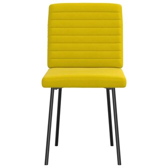 Eetkamerstoelen 2 st fluweel geel 3