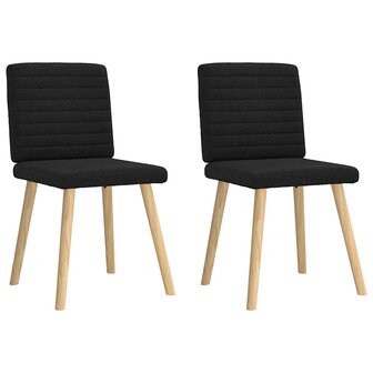 Eetkamerstoelen 2 st stof zwart 2