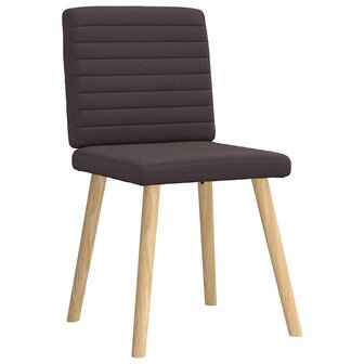 Eetkamerstoelen 2 st stof donkerbruin 3