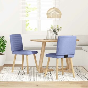 Eetkamerstoelen 2 st stof jeansblauw 1